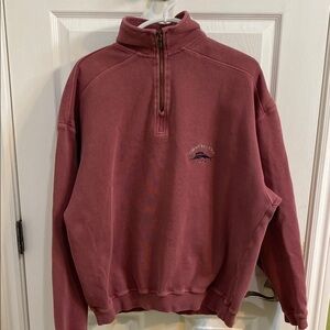 Tommy Bahama Relax MARLIN Quarter Zip Tobago Bay Pullover Men’s Large Maroon